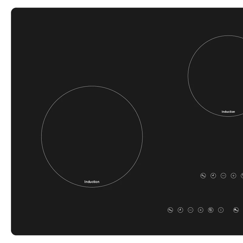 7200W Three Built In Horizontal Hybrid Hob Ultrathin Infrared Electric Induction Cooker