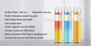 800 Puffs Puff Bar Style Disposable Vaporizer Vape Pen Puff Bars Electronic Cigarette