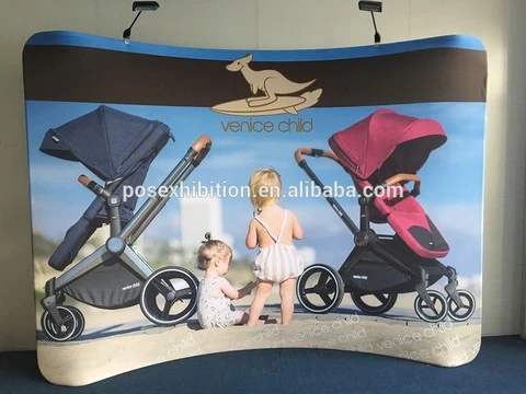 8ft 10ft Custom Printed Portable Stretch Tension Fabric Trade Show Exhibition Booth Photography Backdrop Display Wall