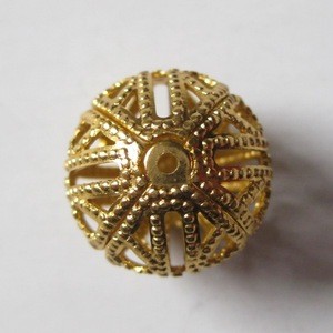 8mm brass metal large hole spacer beads