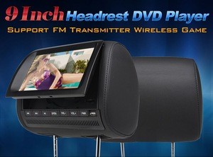 9  inch screen car headrest monitor with 2 video input car dvd player support language  audio player