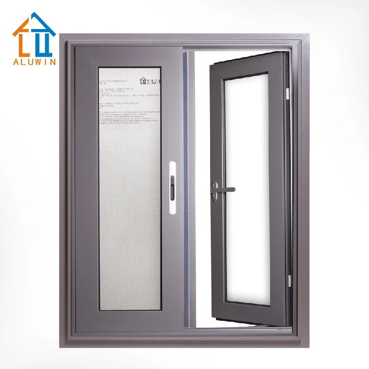 90 degree open aluminium casement window with Stainless steel screen