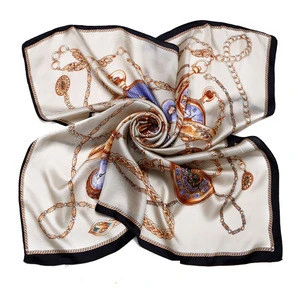 90x90cm or customized size 100% silk scarf from SUZHOU