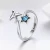 Import 925 Sterling Silver Blue Diamond Star Traveling Airplane Plane Open Rings from China