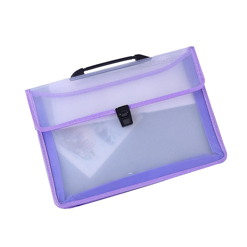 A4 pp document envelope bag plastic file folder with handle and fastener closure