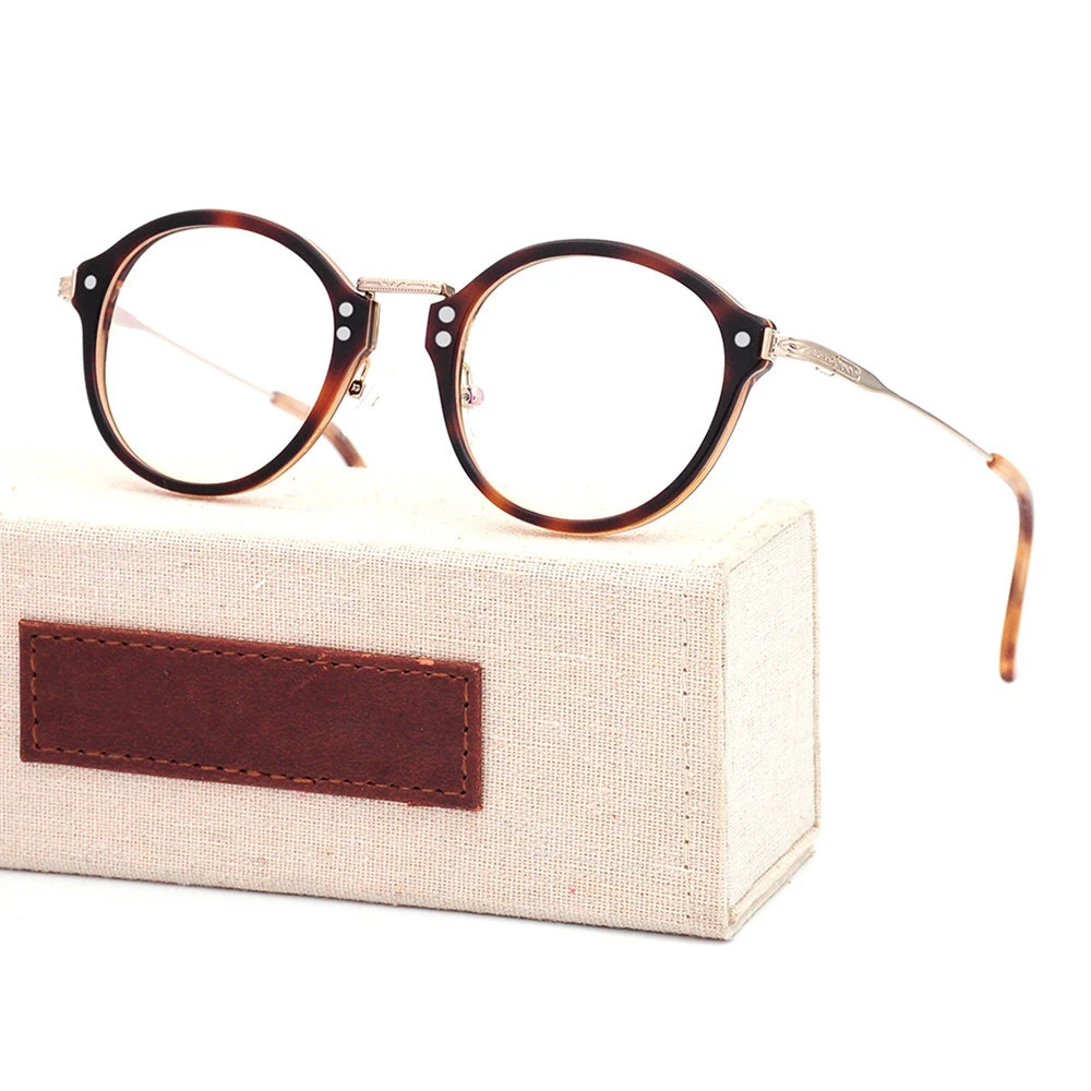 Acetate Spectacles Optical Eyeglass Frame Stainless Steel Metal frame Eyeglass
