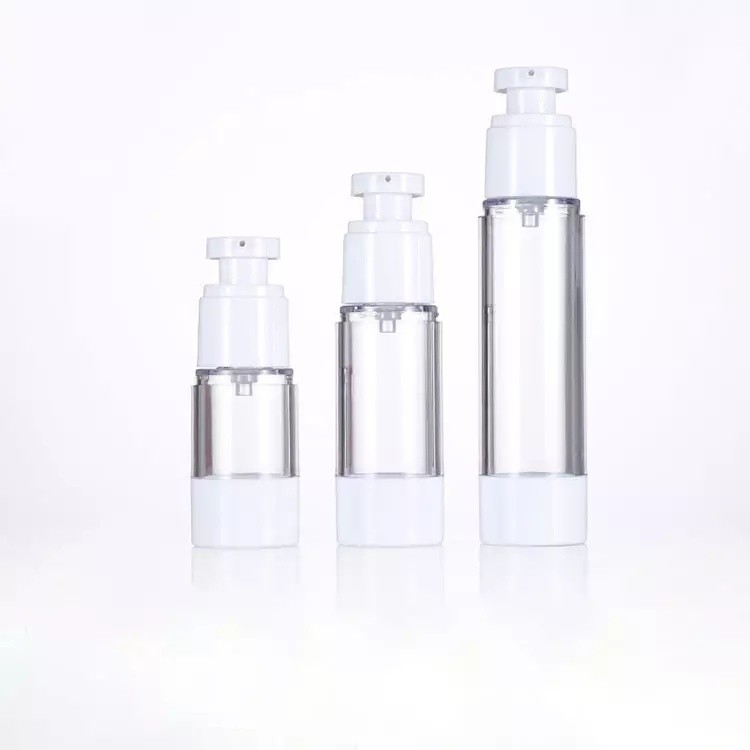 Acrylic 15ml 30ml 50ml Airless Pump Empty Cosmetic Travel Plastic Lotion Bottles Cosmetic Cream Dispenser