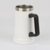 Ailingalaxy white double wall vacuum thermal beer mugs high grade insulated custom coffee beer mug gift with handle