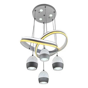 Aluminum Round Decorative Led Hanging Suspension Chandelier Pendant Light Bowl Design Modern For Home With 4 Lamp