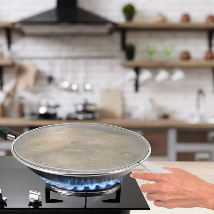 Anti 99% Hot oil Splitting Stainless Steel Frying Pan Grease Splatter Screen Oil Splash Guard Cooking Accessories