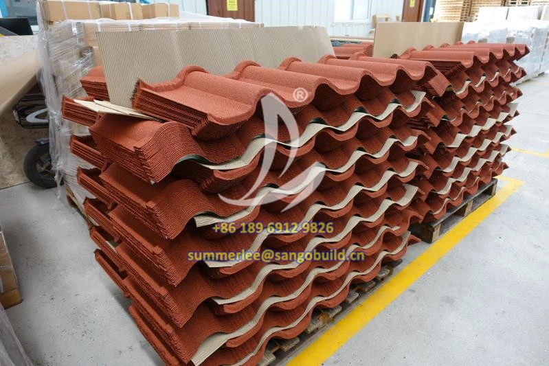 Anti-corrosion aluminum zinc roofing sheet 50 years galvalume building material never fade color stone coated metal roof tiles