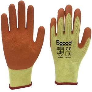Anti-slip Cotton working gloves cheap PRICE construction handling latex dipped glove