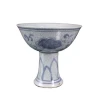 antique Blue and white flower pattern goblet Ceramic Pottery