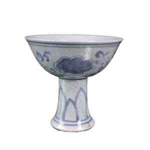 antique Blue and white flower pattern goblet Ceramic Pottery