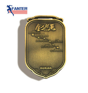 Antique golden plating Souvenir golf Medal challenge medal