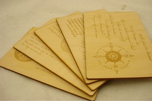 Antique laser printing postcard in Folk wood carving crafts PT005