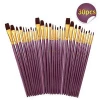Artist Professional Kits 3 Pack 30 Pcs Round Pointed Tip Nylon Hair Face Acrylic Paint Brushes Set