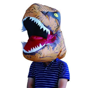 Attractive Inflatable Head of T-Rex Costumes Dinosaur Mask  Mascot Blow-up Waterproof Cosplay Party Decoration  for Adults
