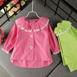 Autumn New Doll Collar Solid Color Korean Jacket Female Baby Casual Cardigan Jacket