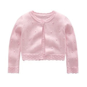 Autumn O Neck Knitted Sweaters Girls Wholesale Kids Cardigan Sweater with Low Price