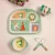 Import bamboo fiber kids dinnerware set with  plate cup bowl cutlery from China