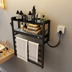 Basic Edition R-102C Series electric heated drying rack towel warmer  Smart electric towel rack White/Black 70W