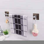 bathroom accessories self-adhesive single pole towel rack space aluminum towel bar