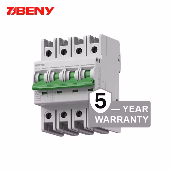 Beny China TUV CE CB MCB Solar PV DC Circuit Breakers 6ka 1200V 4p with 5 Years Warranty