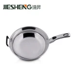 Best Price Chinese Kitchen Stove Bakelite Handle Stir Fry Wok Pan Stainless Steel Woks