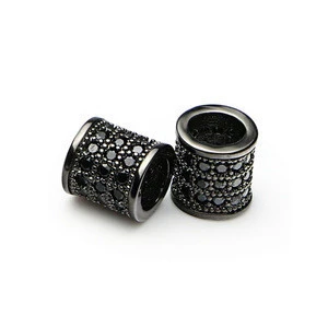 Best selling cubic zircon jewelry suppliers charms connector tube spacer beads high quality metal beads for bracelet making