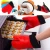 Best selling Heat Resistant Kitchen Cooking Silicone Glove Oven Mitts, short Waterproof BBQ Glove