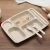 Import Biodegradable Wheat Straw Kids Food Divided Snack Plate Tray with Flatware Set Plastic 4/5 Compartments Egg Tray Plate from China