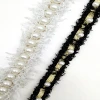 Black and Gold Tassel Fringe With Chain Beads Quality polyester Braided Tassel Webbing
