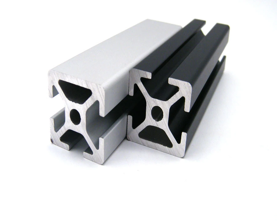 Black anodized matt v slot T slot 2020 industrial aluminium extrusion 6063 aluminium profile suppliers