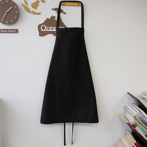 Black chef cooking apron barber apron with a pocket for BBQ long apron