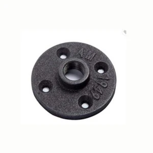 Black Malleable Iron Floor Flange Threaded 1/2 and 3/4 Inch For Furniture