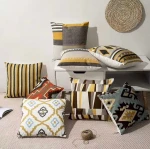 Boho moroccan embroidered decorative cushion cover for home for sofa