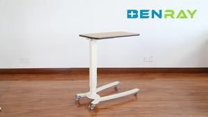 BR-OBT03 hospital bedside abs table patient dining table with gas-spring factory