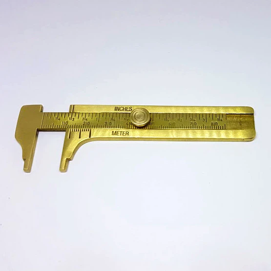 Brass Caliper Vernier Gauge Tool Sliding Pocket Jeweler Measuring 100mm Mini Ruler Solid Scale Bead Measurement