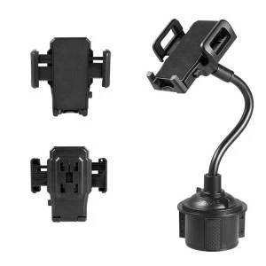 Car mobile phone stand adjust angle cup holder mount fits in most cup holders