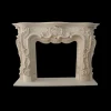 Carving process wall hanging white marble small apartment fireplace