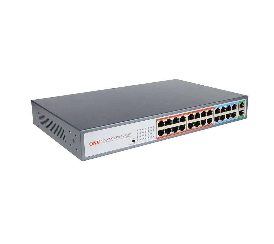 CCTV products 24 ch ethernet hub ethernet switch 48V switch poe 24 port with POE injector