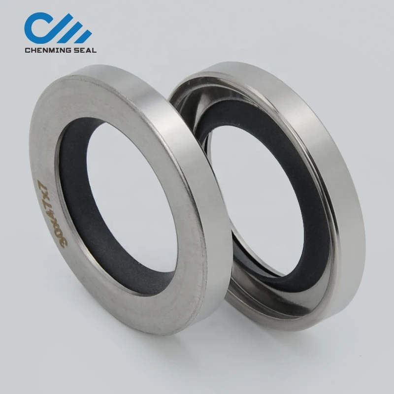 Ceimin 30*47*7 mm  Dual  Lip PTFE Stainless Steel Screw Compressor Oil Seal for  Rotary Shaft Seal Pump Seal 30X47x7 CDLCCW
