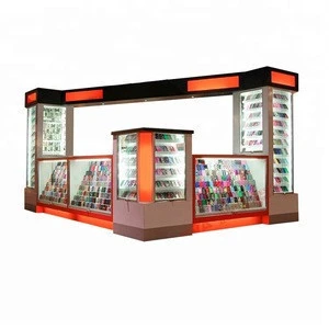 Cellphone cases display showcase/mobile phone accessories kiosk/mall kiosk design for accessories