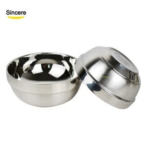 Cheap Dinnerware Round Stainless Steel Double wall rice bowl set noodle bowl Snack Bowl