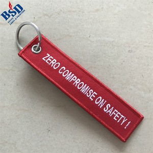 Cheap price embroidered label promotional gift woven keychain/keyring/key chain/key ring