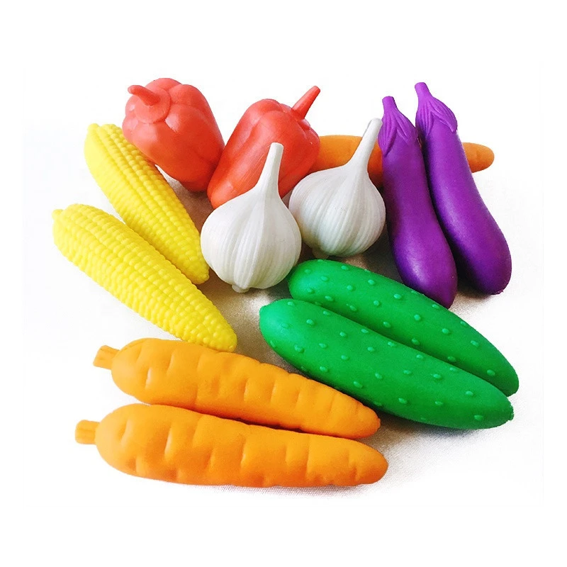 Children Vegetables kitchen toy 6 shape set learning counter counting school toy; eco-friendly educational toys counter