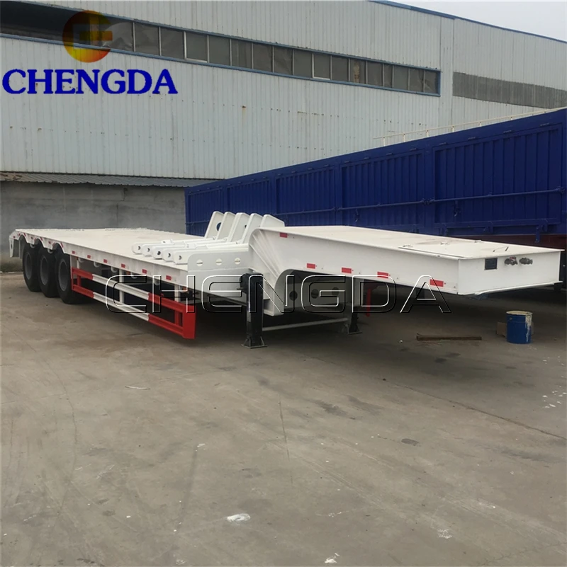 china chengda 60ton 40 ft 3 axle low bed semi trailer