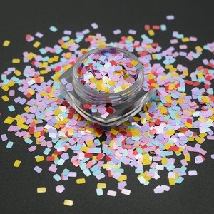 China Glitter Crafts Neon Square Shape Glitter Mix Confetti  for Tumbler, Body, Resin, Nails, Candle, Makeup