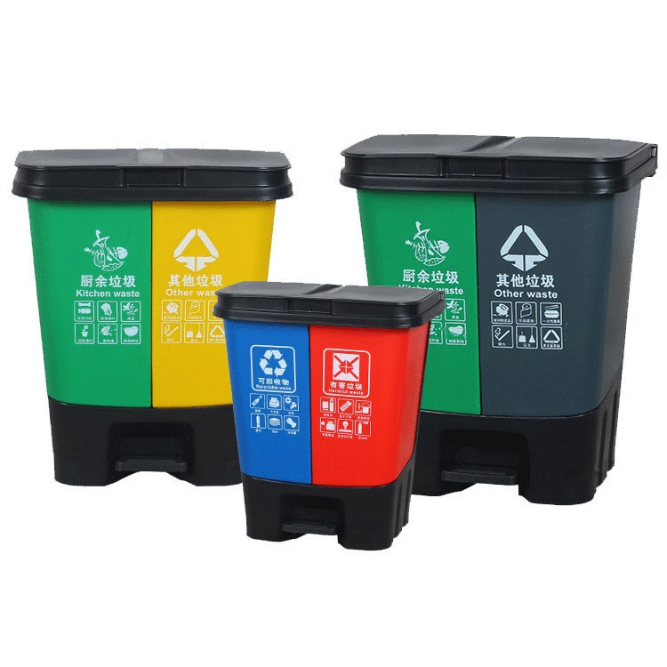 China Manufactory living room bathroom double-layer round recycling trash can wholesale sewing needles